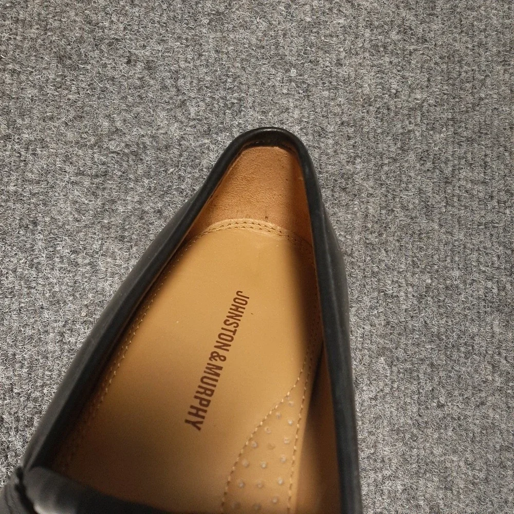 Johnston & Murphy Leather Tassel Loafers Mens US 9.5 Black  15-0835  EUC